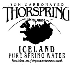 NON - CARBONATED THORSPRING ARCTIC CIRCLE ICELAND PURE SPRING WATER From Iceland...one of the purest environments on earth.