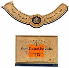 Veuve Clicquot Veuve Clicquot CHAMPAGNE FONDÉE EN 1772 VCP Veuve Clicquot Ponsardin VINTAGE RESERVE 1990 REIMS FRANCE BRUT