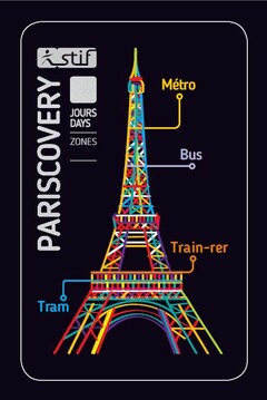 PARISCOVERY STIF MÉTRO BUS TRAIN-RER TRAM ZONES JOURS DAYS