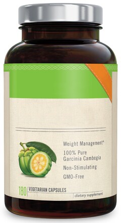 Weight Management 100% Pure Garcinia Cambogia Non-Stimultating GMO-Free 180 VEGETARIAN CAPSULES dietary supplement
