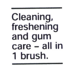 Cleaning, freshening and gum care - all in 1 brush.