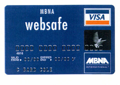 VISA MBNA websafe MBNA INTERNATIONAL