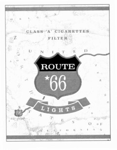 CLASS 'A' CIGARETTES FILTER ROUTE *66 LIGHTS