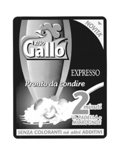 RISO Gallo EXPRESSO Pronto da condire NOVITA' 2minuti in PADELLA o MICROONDE SENZA COLORANTI né altri ADDITIVI