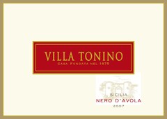 Villa Tonino Casa fondata nel 1875 Sicilia Nero d'Avola 2007