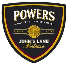 Powers, Single Pot Still Irish Whiskey, Estd 1791, John's Lane Release