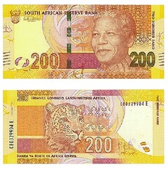 SOUTH AFRICAN RESERVE BANK, TWO HOUNDRED RAND, IBHANGE LOMBUSO LASENINGIZIMU AFRIKA, BANKA YA RISEFE YA AFRIKA BORWA
