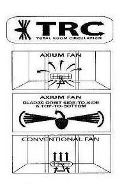 TRC TOTAL ROOM CIRCULATION AXIUM FAN BLADES ORBIT SIDE-TO-SIDE & TOP-TO-BOTTOM CONVENTIONAL FAN