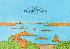 TRAMONTANO NAPOLI 1865 Atene Tunisia Trinacria Ibiza Vesuvio Capri Procida Via Caracciolo