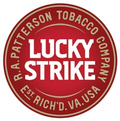 LUCKY STRIKE R.A. PATTERSON TOBACCO COMPANY Est. RICH'D. VA. USA