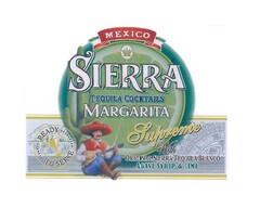 SIERRA MARGARITA Mexico Tequila Cocktails Supreme with original Sierra Tequila Blanco agave syrup & lime ready to serve