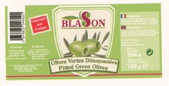 BLASON, Olives Vertes Dénoyautées Pitted Green Olives