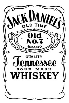 JACK DANIEL`S OLD TIME NO. 7 BRAND QUALITY Tennessee SOUR MASH WHISKEY