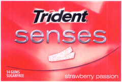 Trident senses 14 GUMS SUGARFREE strawberry passion