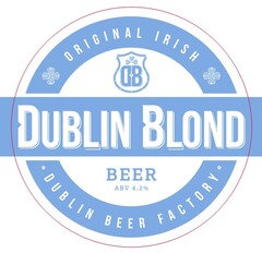 ORIGINAL IRISH DB DUBLIN BLOND BEER ABV 4.2% DUBLIN BEER FACTORY