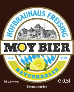 HOFBRAUHAUS FREISING MOY BIER NATURRADLER Biermischgetränk