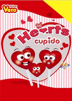 DULCES VERO RED HEARTS CUPIDO