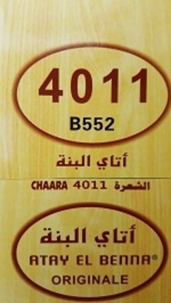 4011 B552 CHAARA 4011 ATAY EL BENNA ORIGINALE
