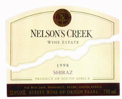 NELSON'S CREEK WINE ESTATE 1998 SHIRAZ PRODUCE OF SOUTH AFRICA