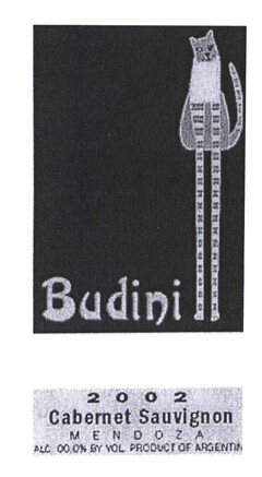 Budini 2002 Cabernet Sauvignon MENDOZA ALC 00,01/2 BY VOL PRODUCT OF ARGENTINA