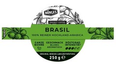 MiNGES PROJECT COFFEE BRASIL 100% REINER HOCHLAND-ARABICA GANZE BOHNE GESCHMACK BLUMIG AROMATISCH RÖSTGRAD INTENSITÄT ORIGINAL MINGES-LANGZEITRÖSTUNG