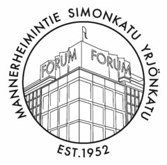 FORUM MANNERHEIMINTIE SIMONKATU YRJÖNKATU est.1952