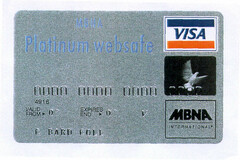 VISA MBNA Platinum websafe MBNA INTERNATIONAL