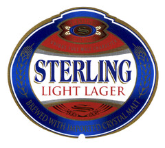 STERLING LIGHT LAGER BREWED WITH IMPORTED CRYSTAL MALT STERLING UNIQUE FULL MALT CHARACTER