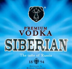 PREMIUM VODKA SIBERIAN The taste of Russia 1894 DISTILLED IN RUSSIAN TRADITION