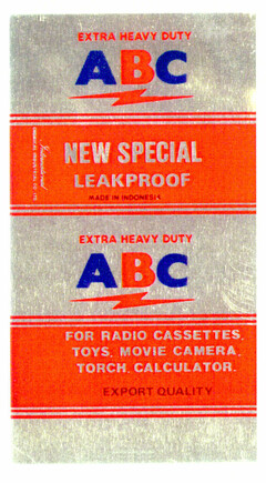 EXTRA HEAVY DUTY ABC NEW SPECIAL LEAKPROOF