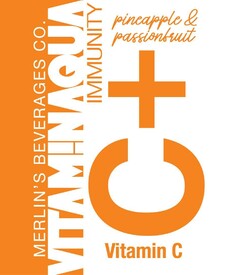 MERLIN'S BEVERAGES CO. VITAM!NAQUA IMMUNITY pineapple & passionfruit C + Vitamin C