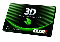 CLIX 3D LONG LASTING FLAVOUR 7 PEPPERMINT SUGARFREE GUMS