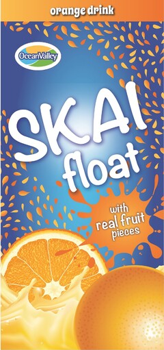 orange drink SKAI FLOAT with real fruit pieces