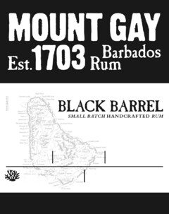 MOUNT GAY Est. 1703 Barbados Rum BLACK BARREL SMALL BATCH HANDCRAFTED RUM