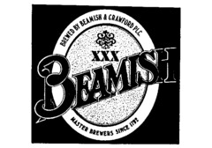 BEAMISH XXX BREWED BY BEAMISH & CRAWFORD PLC. MASTER BREWERS SINCE 1792