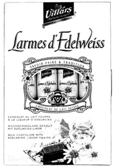 Villars Larmes D'Edelweiss SAVOIR-FAIRE & TRADITION CHOCOLAT AU LAIT SUISSE