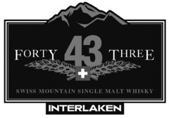 FORTY 43 THREE SWISS MOUNTAIN SINGLE MALT WHISKY INTERLAKEN