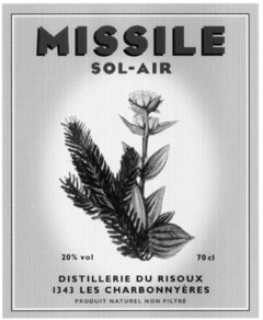 MISSILE SOL-AIR DISTILLERIE DU RISOUX 1343 LES CHARBONNYÈRES PRODUIT NATUREL NON FILTRÉ