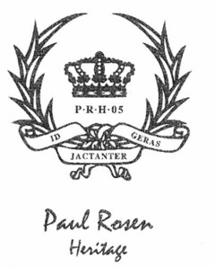 P R H 05 ID GERAS JACTANTER Paul Rosen Heritage