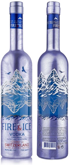 FIRE & ICE VODKA SPECIAL EDITION Bottled in SWITZERLAND FROM ALPINE WATER 40% alc./vol. 700 ml