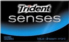 Trident senses 14 GUMS SUGARFREE blue dream mint