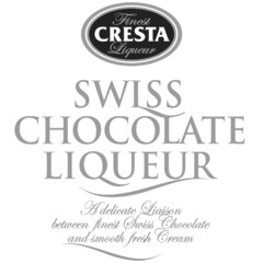 Finest CRESTA Liqueur SWISS CHOCOLATE LIQUEUR A delicate Liaison between finest Swiss Chocolate and smooth fresh Cream