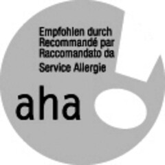 Empfohlen durch Recommandé par Raccomandato da Service Allergie aha