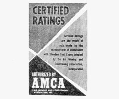 CERTIFIED RATINGS AUTHORIZED BY AMCA