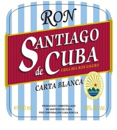 RON SANTIAGO de CUBA CUNA DEL RON LIGERO CARTA BLANCA