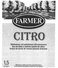 FARMER CITRO Tafelwasser mit natürlichem Zitronenaroma Eau de table à l'arôme naturel de citron Acqua da tavola all'aroma naturale di limone