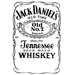 JACK DANIEL'S OLD TIME Old No. 7 BRAND QUALITY Tennessee SOUR MASH WHISKEY