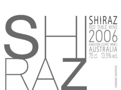 SHIRAZ RED TABLE WINE 2006 KINGSTON ESTATE WINES AUSTRALIA