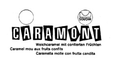 CARAMONT MIGROS Weichcaramel mit confierten Früchten Caramel mou aux fruits confits Caramella molle con frutta candita