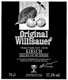 Original Willisauer TRADITION SEIT 1918 KIRSCH EAU-DE-VIE DE CERISES